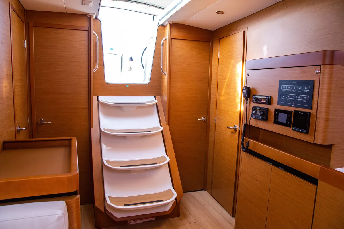 Thaleia, a Jeanneau Sun Odyssey 490 sailboat at Benitses, Greece