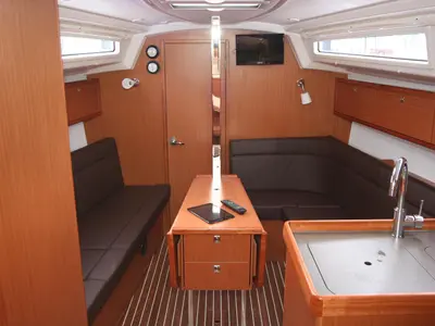 Salon of Larabay, a Bavaria Cruiser 34 sailboat at Heiligenhafen, Germany