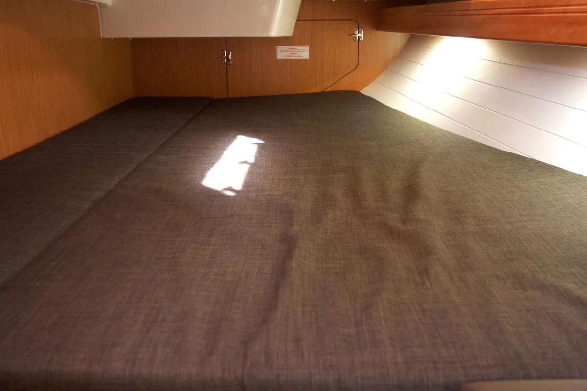 Cabin on Larabay, a Bavaria Cruiser 34 sailboat at Heiligenhafen, Germany