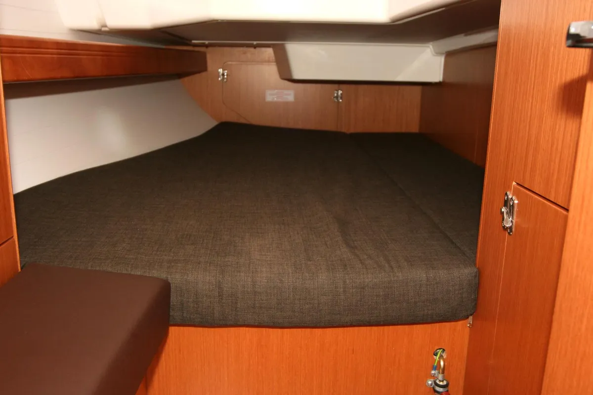 Cabin on Larabay, a Bavaria Cruiser 34 sailboat at Heiligenhafen, Germany