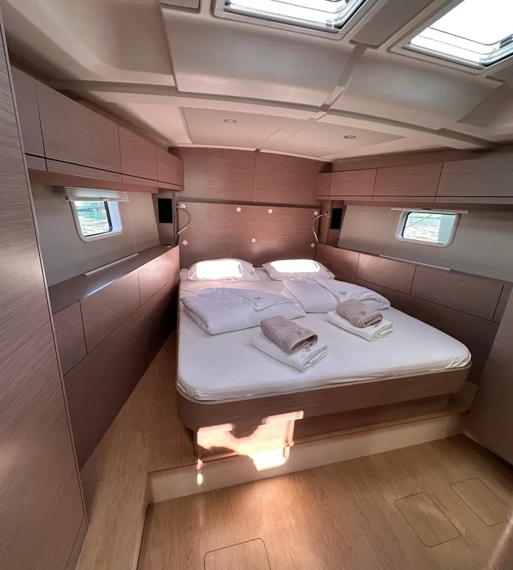 Cabin on Bright Future, a Hanse 508 sailboat at Seget Donji, Croatia
