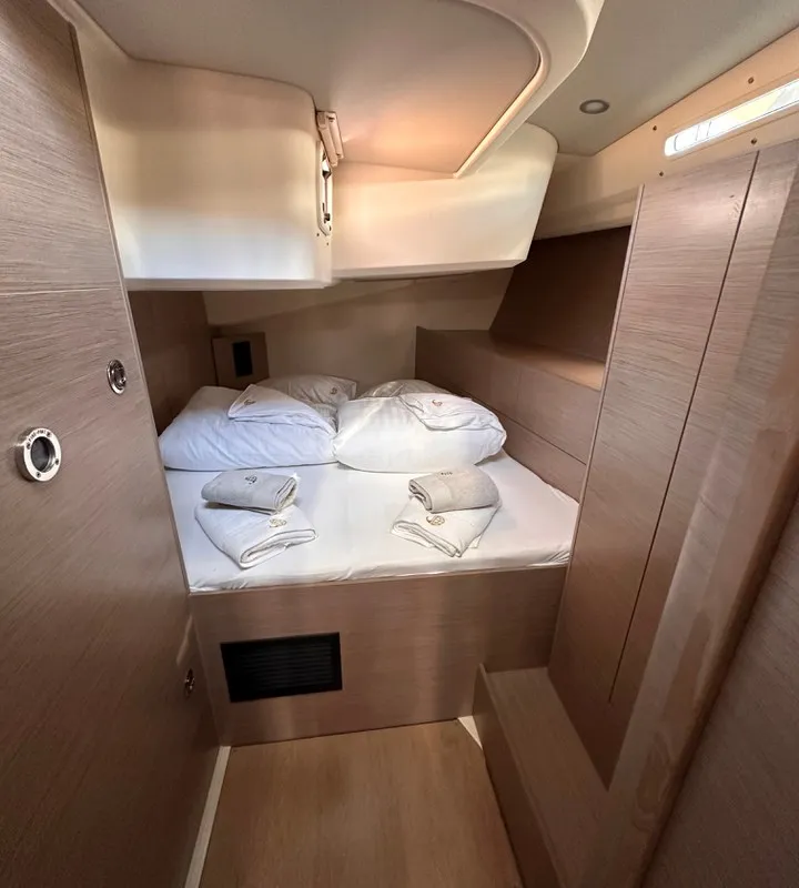 Cabin on Bright Future, a Hanse 508 sailboat at Seget Donji, Croatia