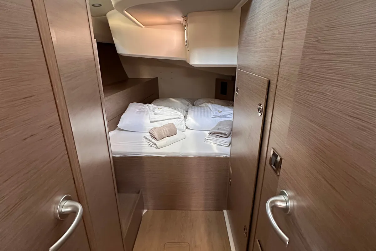 Cabin on Bright Future, a Hanse 508 sailboat at Seget Donji, Croatia