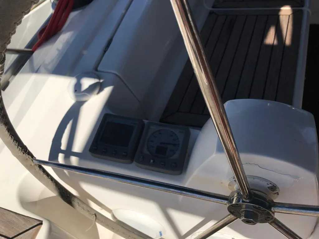 Cockpit of Alboran XXVI Piñacolada (Las Galletas), a Elan Impression 434 sailboat at Elephant Butte Estates, United States