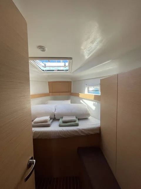 Cabin on Skyfall, a Elan Impression 45 sailboat at Betina, Croatia