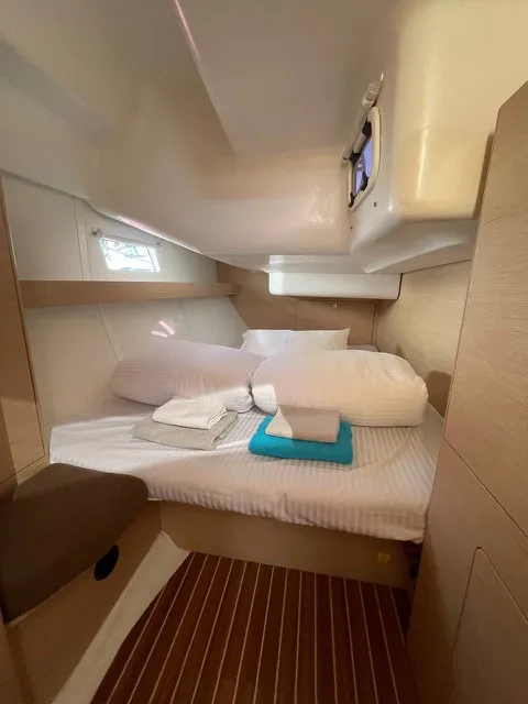 Cabin on Skyfall, a Elan Impression 45 sailboat at Betina, Croatia