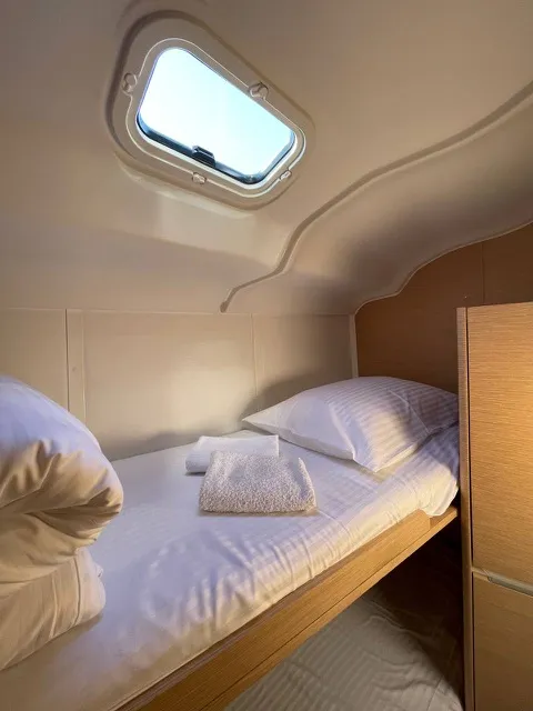 Cabin on Skyfall, a Elan Impression 45 sailboat at Betina, Croatia