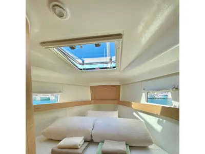 Cabin on Skyfall, a Elan Impression 45 sailboat at Betina, Croatia
