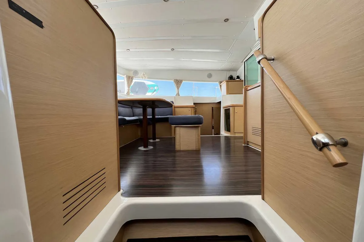 Salon of Comfort, a Lagoon 420 catamaran at Bodrum, Turkey