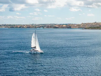 Premium, a Lagoon 46 catamaran at Ta' Xbiex, Malta