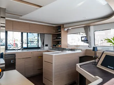 Galley of Lagoon 46, a catamaran at Ta' Xbiex, Malta