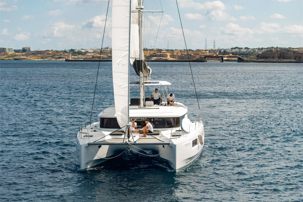 Premium, a Lagoon 46 catamaran at Ta' Xbiex, Malta