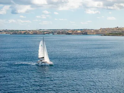 Premium, a Lagoon 46 catamaran at Ta' Xbiex, Malta