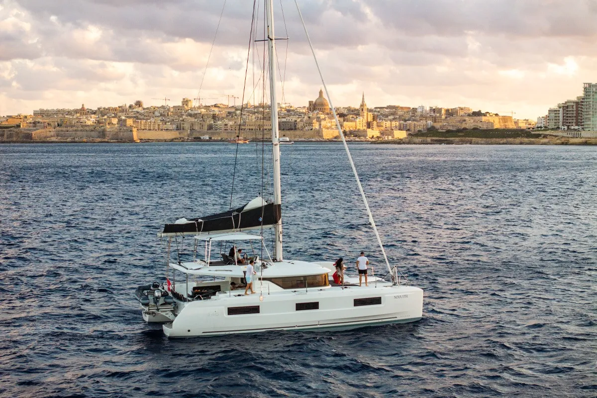 Premium, a Lagoon 46 catamaran at Ta' Xbiex, Malta