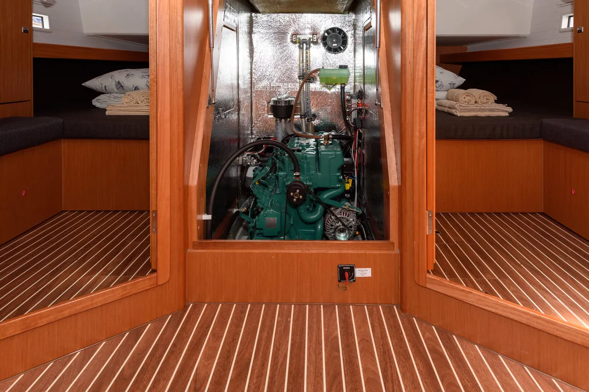 Factor X, a Bavaria Cruiser 46 sailboat at Trogir, Croatia