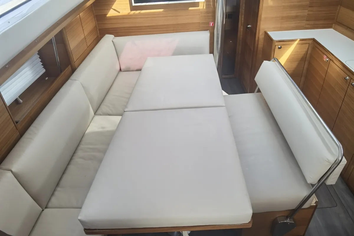 Salon of Fjaka, a Elan Impression 45.1 sailboat at Punat, Croatia