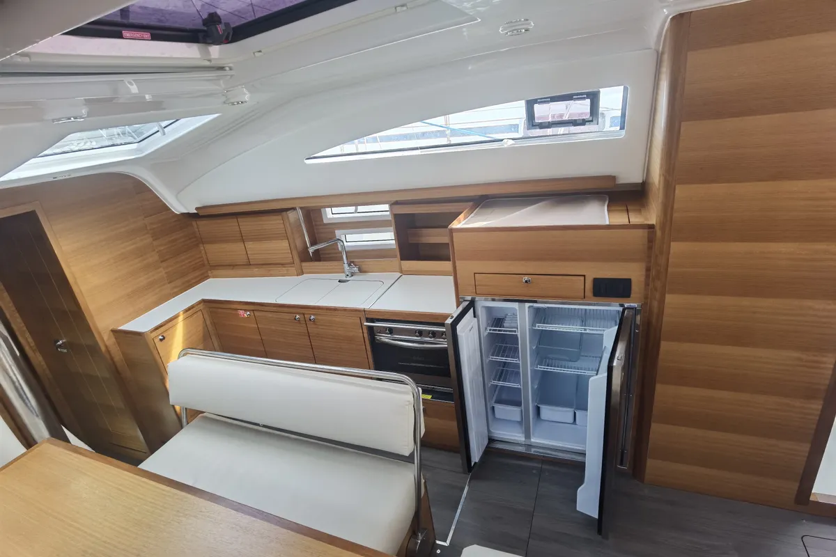 Galley of Fjaka, a Elan Impression 45.1 sailboat at Punat, Croatia