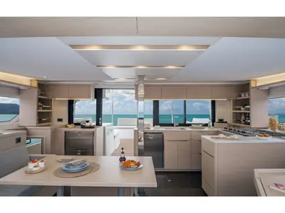 Galley of Alexandra, a Lagoon 46 catamaran at Athens, Greece