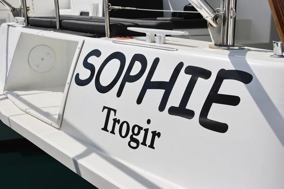 Exterior view of Sophie, a Lagoon 42 catamaran at Grad Trogir, Croatia