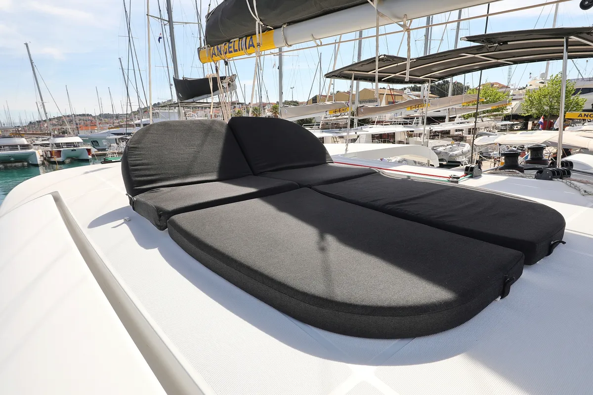 Deck of Sophie, a Lagoon 42 catamaran at Grad Trogir, Croatia