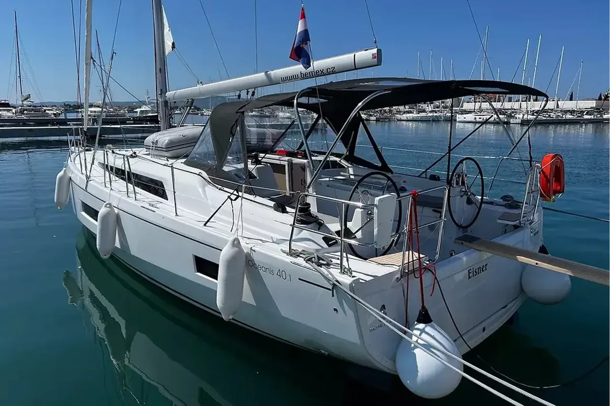 Exterior view of EISNER, a Beneteau Oceanis 40.1 sailboat at Grad Šibenik, Croatia