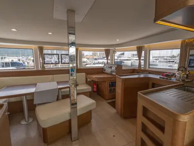 Salon of Cappero - Standard line, a Lagoon 42 catamaran at Salerno, Italy
