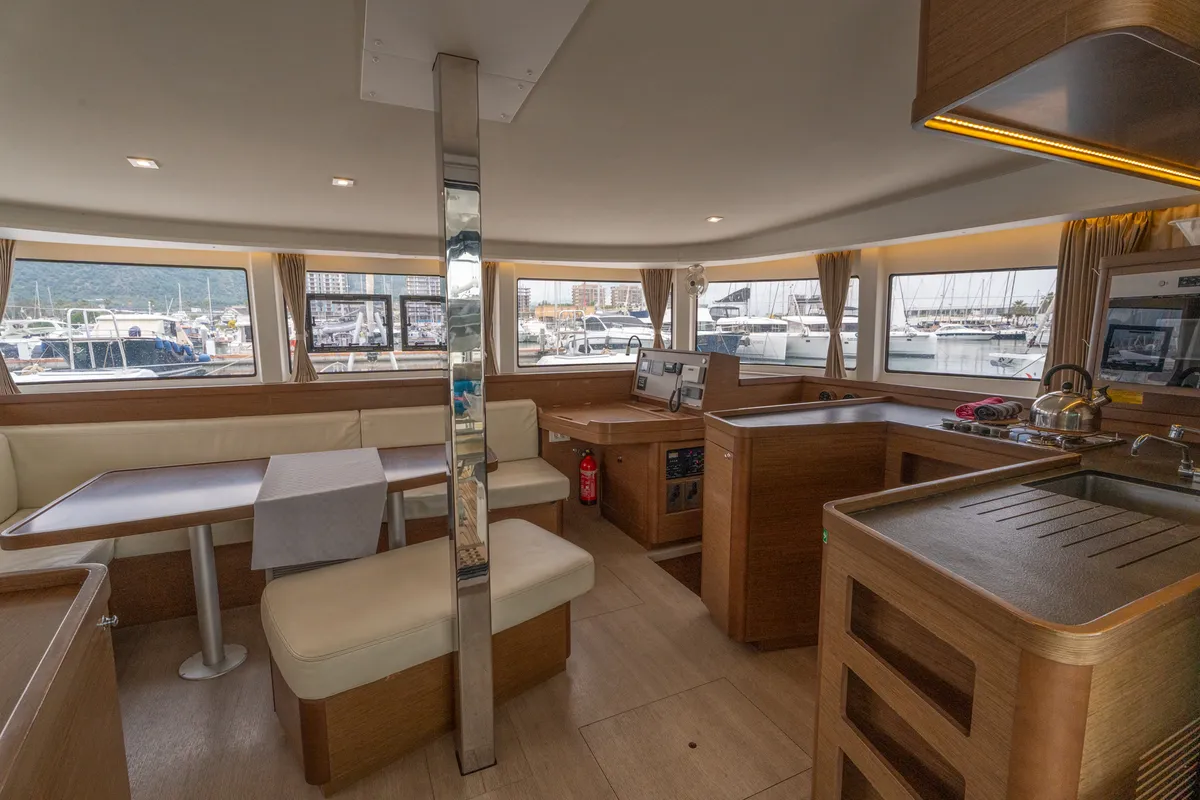 Salon of Cappero - Standard line, a Lagoon 42 catamaran at Salerno, Italy