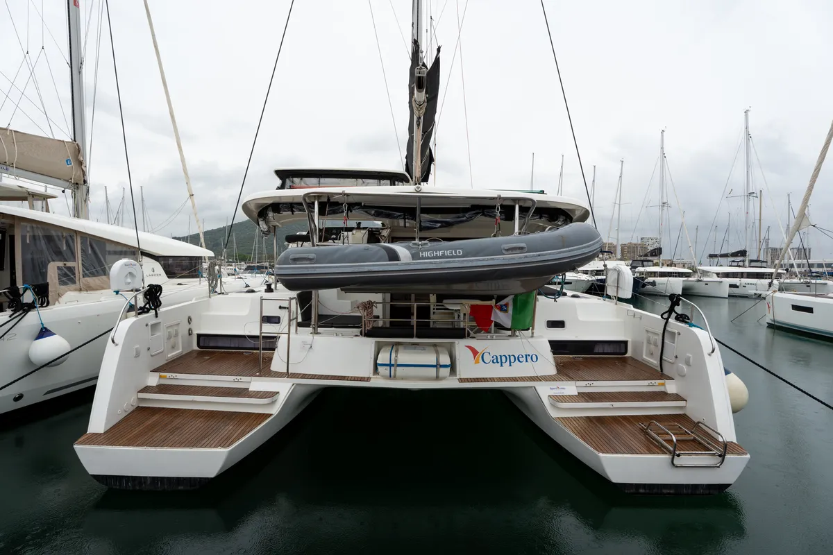 Exterior view of Cappero - Standard line, a Lagoon 42 catamaran at Salerno, Italy