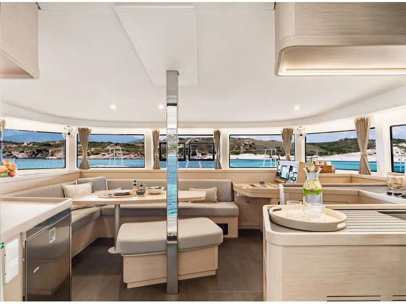 Salon of Synchronicity, a Lagoon 42 catamaran at Papeete, France