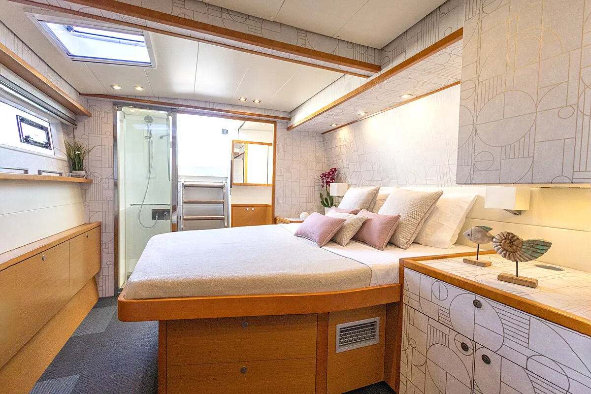 Cabin on KING OF DIAMONDS, a Lagoon 560 catamaran at Athens, Greece