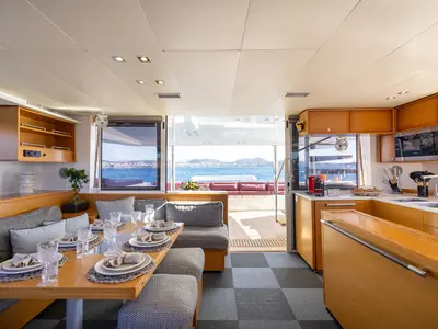 Galley of KING OF DIAMONDS, a Lagoon 560 catamaran at Athens, Greece