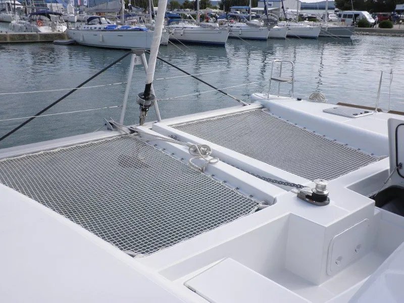 Deck of DOUBLE TROUBLE II, a Lagoon 450 catamaran at Općina Sukošan, Croatia
