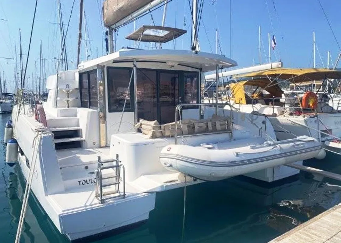 Exterior view of Princess Bali 4.1, a Bali 4.1 catamaran at Municipal Unit of Lefkada, Greece