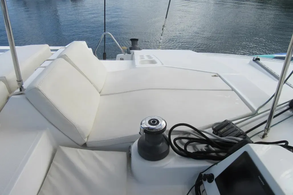 Deck of Princess Bali 4.1, a Bali 4.1 catamaran at Municipal Unit of Lefkada, Greece
