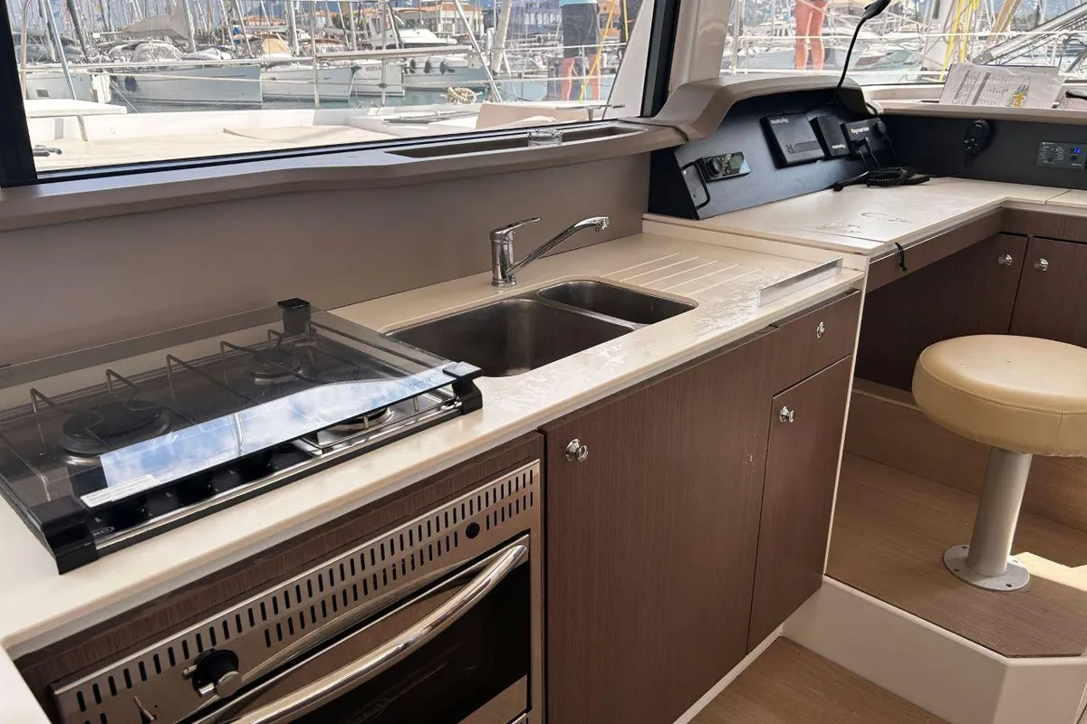 Galley of Princess Bali 4.1, a Bali 4.1 catamaran at Municipal Unit of Lefkada, Greece