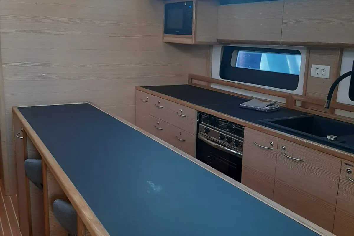 Galley of My Wave, a D&D Kufner 54 Exclusive sailboat at Trogir, Croatia