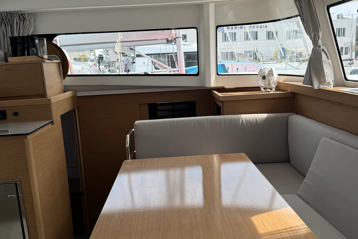 Salon of White Ivy, a Excess 11 - 4 + 1 + 1 cab. catamaran at Grad Trogir, Croatia