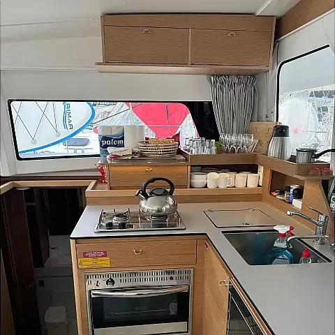 Galley of White Ivy, a Excess 11 - 4 + 1 + 1 cab. catamaran at Grad Trogir, Croatia