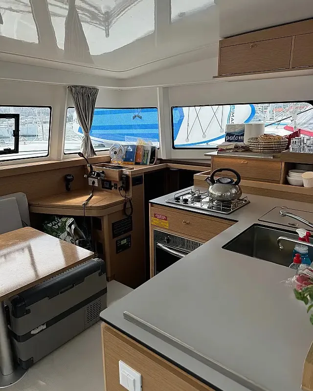 Galley of White Ivy, a Excess 11 - 4 + 1 + 1 cab. catamaran at Grad Trogir, Croatia