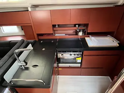 Galley of Avra, a Hanse 458 sailboat at Municipal Unit of Lefkada, Greece