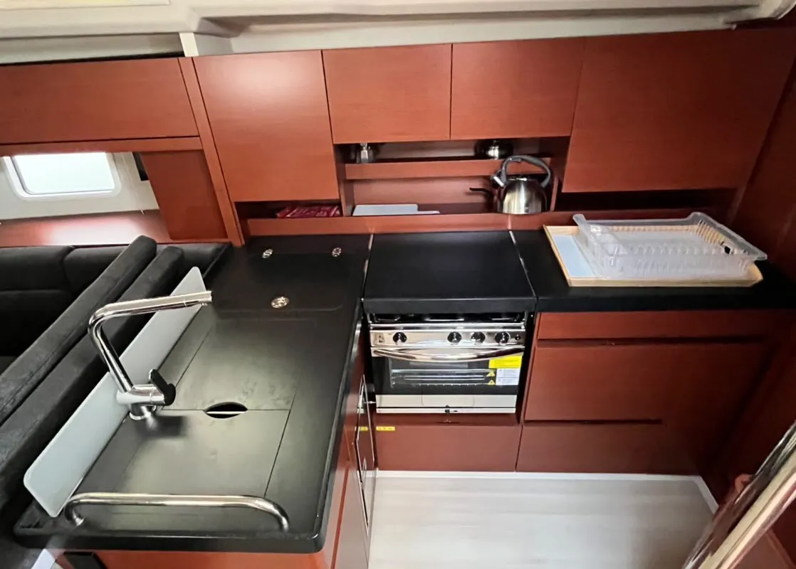 Galley of Avra, a Hanse 458 sailboat at Municipal Unit of Lefkada, Greece