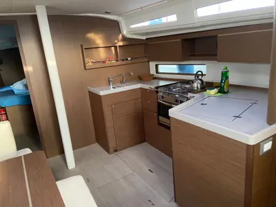 Galley of Loreste, a Beneteau Oceanis 40.1 sailboat at Procida, Italy