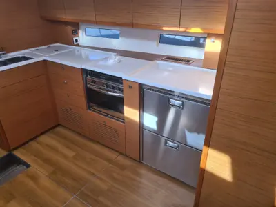Galley of Nadja, a More 55 sailboat at Seget Donji, Croatia