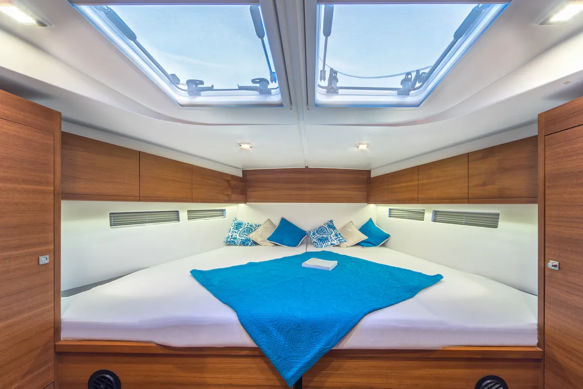 Cabin on Nadja, a More 55 sailboat at Seget Donji, Croatia