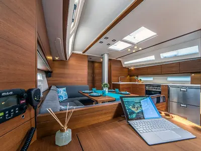 Salon of Nadja, a More 55 sailboat at Seget Donji, Croatia