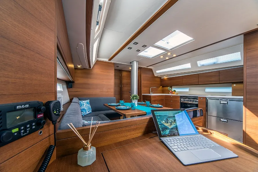 Salon of Nadja, a More 55 sailboat at Seget Donji, Croatia