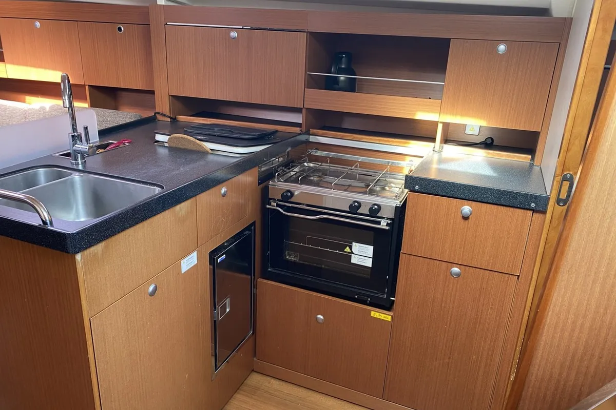 Galley of Kon-Tiki, a Hanse 385 sailboat at Grad Pula, Croatia