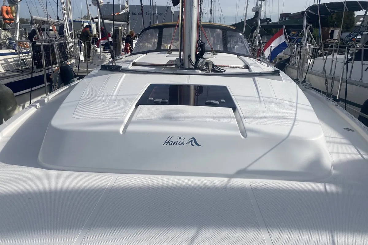 Deck of Kon-Tiki, a Hanse 385 sailboat at Grad Pula, Croatia