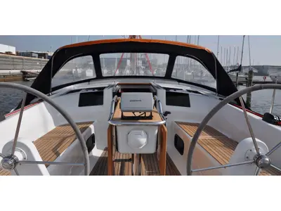 Cockpit of Kon-Tiki, a Hanse 385 sailboat at Grad Pula, Croatia