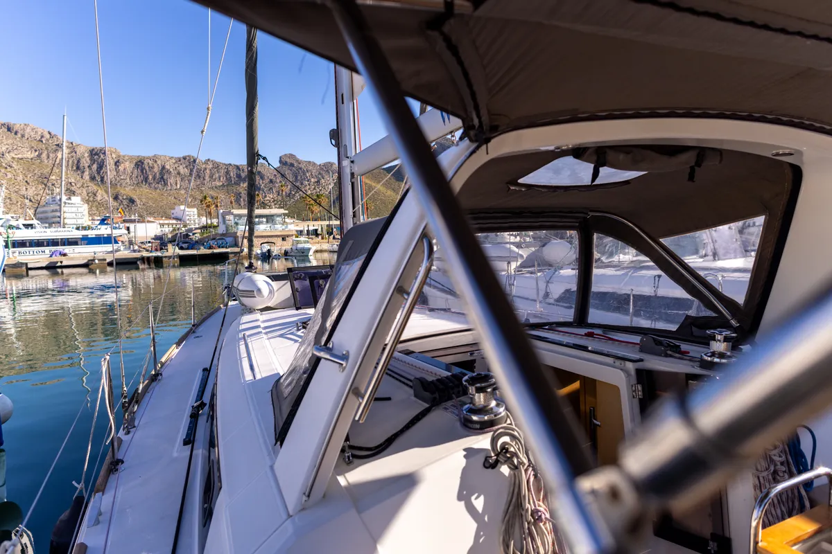MOIN, a Beneteau Oceanis 38 sailboat at Port de Pollença, Spain